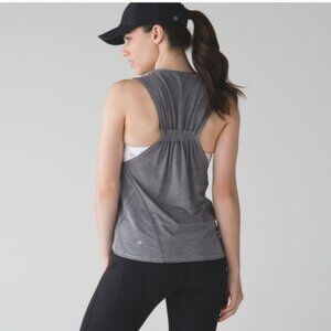 Lululemon Grey In A Cinch Tank Heathered Slate Sz 6